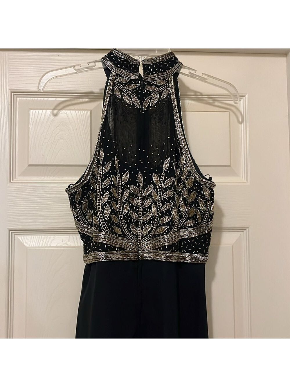 Vintage Black and Gold Beaded Long Formal Dress by Scala - Picture 9 of 13
